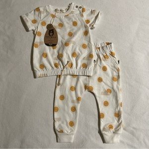 NWT, Rabbit + Bear, 100% Organic Cotton 2-piece Set, 12M